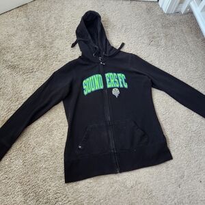 Seattle Sounders FC Antigua Women's Black Zip-Up Jacket Size Large